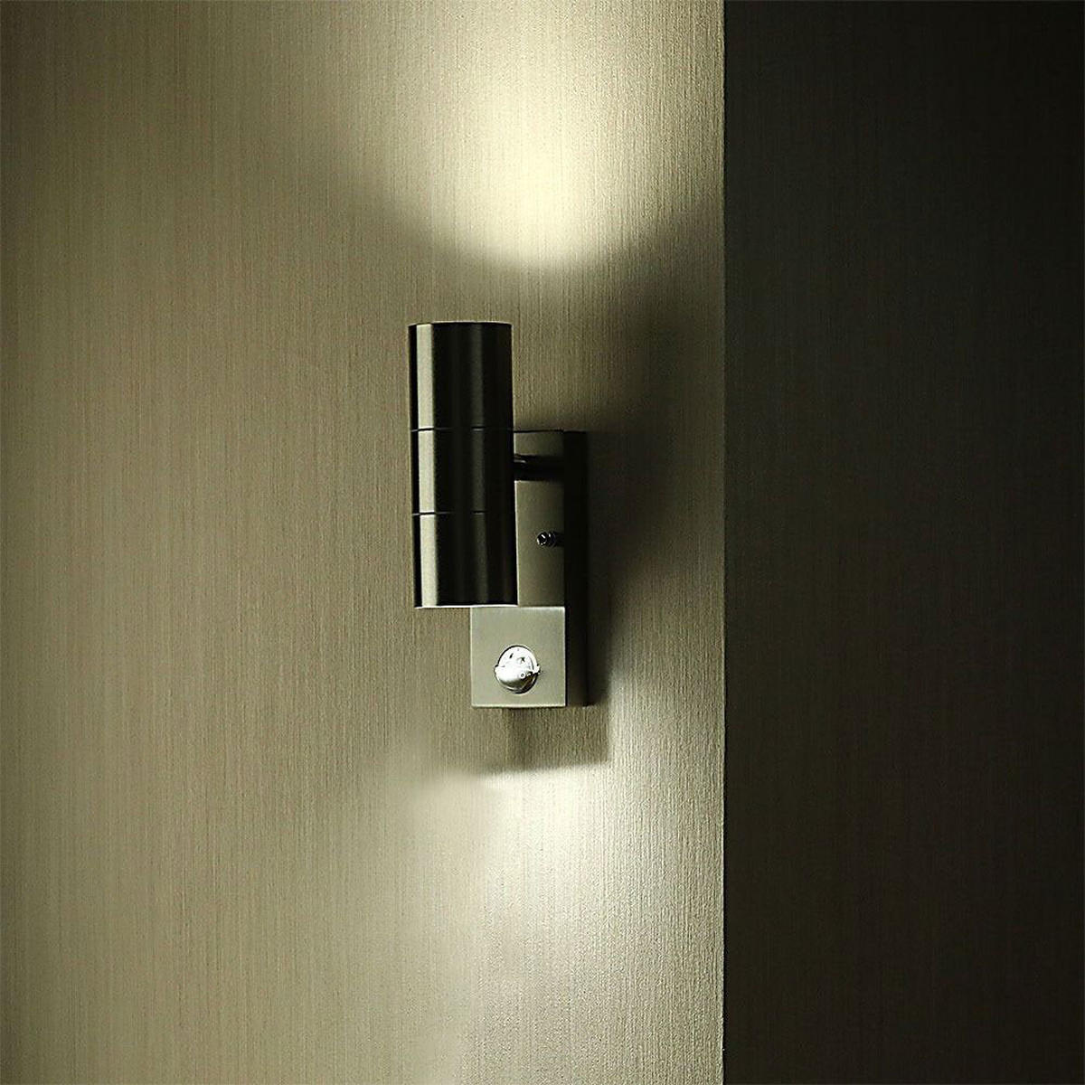 LED AUSSEN-WANDLEUCHTE Edelstahl Silber - Silberfarben, Glas (6.7/22/11cm)