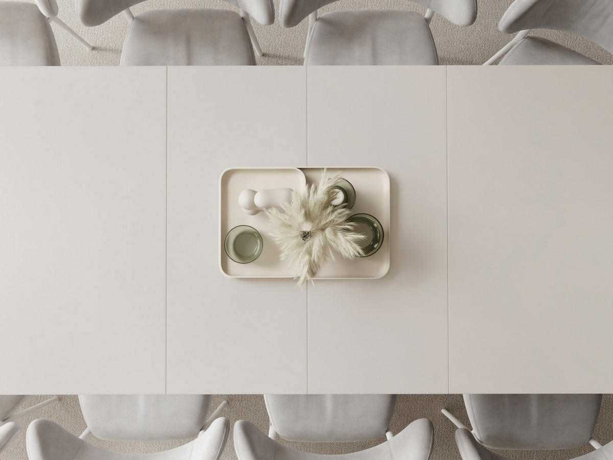 ESSTISCH Elan rechteckig ausziehbar verlängerbar mit Schwarzen Metallbeinen, Kaschmir 180-270/90/76 cm - Kaschmir/Beige, Holzwerkstoff/Metall (90/270/76cm) - WFL GROUP