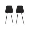BARHOCKER 2er-Set - Samt - Schwarz - MASURIE - Schwarz, Textil (51/99/48cm) - Vente-Unique