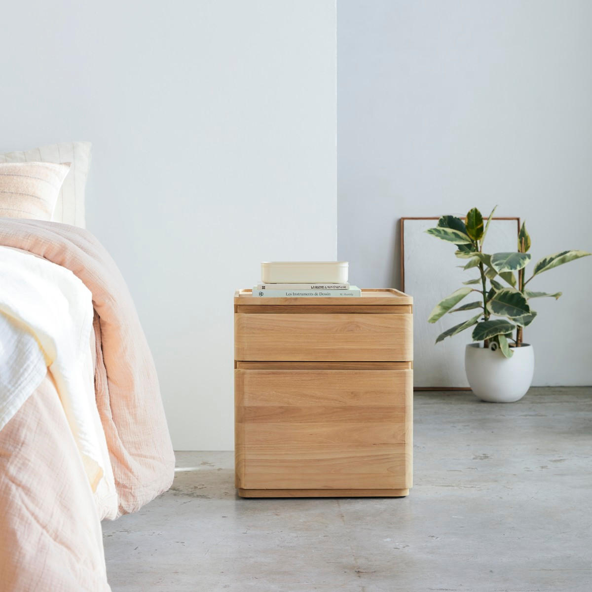 NACHTTISCH Nino Natur aus Teak - Naturfarben, Holz (45/50/45cm) - Tikamoon