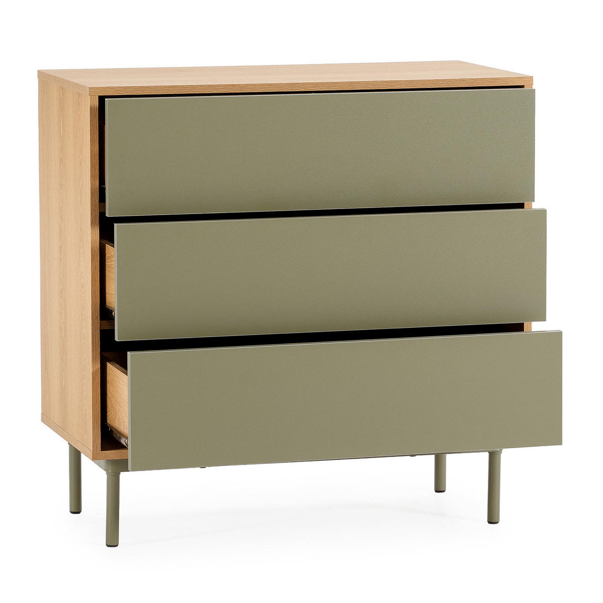 KOMMODE 80/80/40 Cuzco Eichenfarbe/grün - Grün, Holzwerkstoff (80/80/40cm) - VS Venta-stock