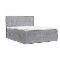 BOXBETT Mireo 140/200 cm Grau im Riva Stoff - Schwarz/Grau, Holz/Holzwerkstoff (140/200cm) - AltaBeds