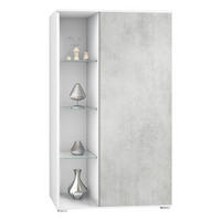 VITRINE Davos Beton Oxid Optik - Hellgrau, Holzwerkstoff (71.5/134/35cm) - Vladon