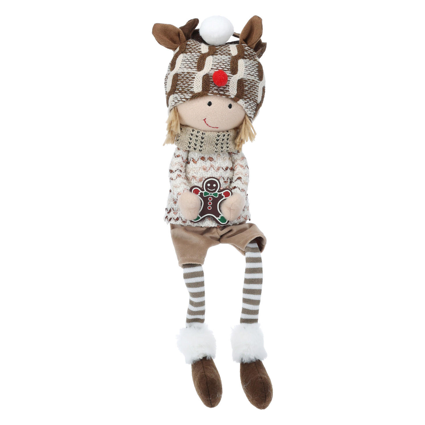 WEIHNACHTSFIGUR aus Plüsch 12/8/51 cm - Beige, Textil (8/51/12cm) - Home Styling Collection