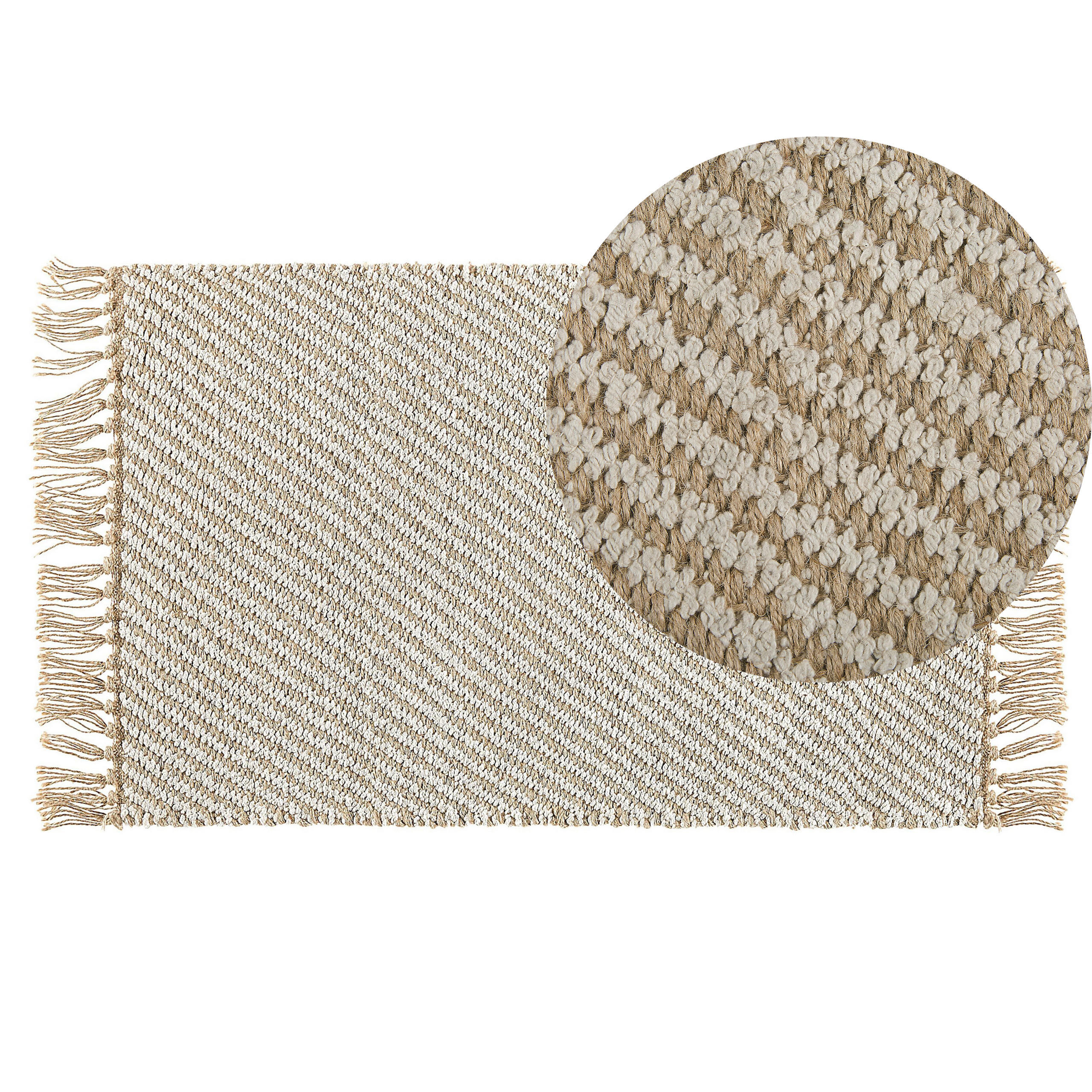 KURZFLOR-TEPPICH Aladag 80/50 cm - Beige, Naturmaterialen (50/80cm) - Beliani
