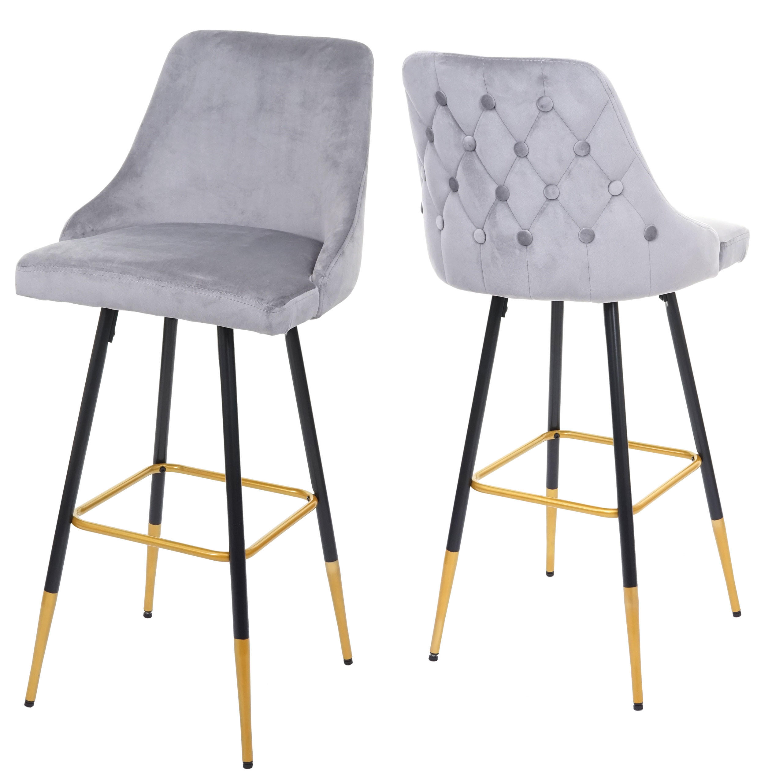 BARHOCKER Grau 2er-Set - Grau, Textil (50/47/110cm) - MCW