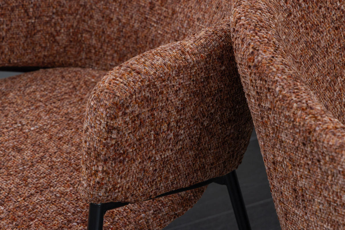 STUHL NOBLESSE Chenille Braun 80 cm - Schwarz/Braun, Textil/Metall (54/77/62cm) - riess-ambiente