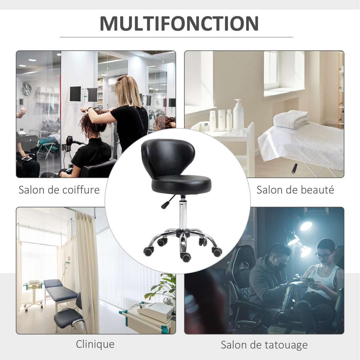 BÜROHOCKER DE-18009 höhenverstellbar 49-64 cm, ergonomisch Schwarz - Schwarz, Metall (54/88/45cm) - ComfortXL