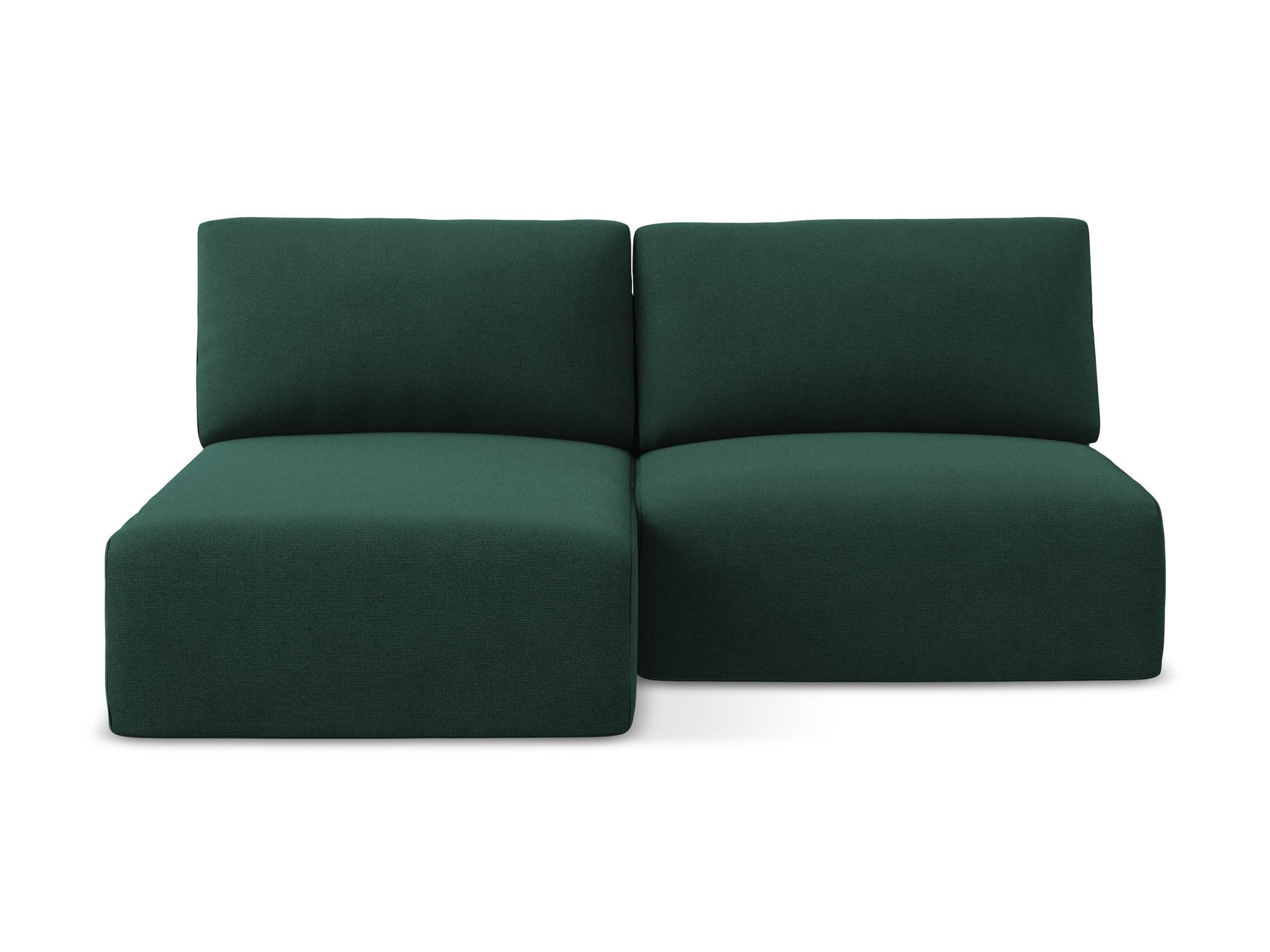 ECKSOFA mit Schlaffunktion links Strukturstoff Stoff Grün - Dunkelgrün/Schwarz, Kunststoff/Textil (149/210cm) - Makamii