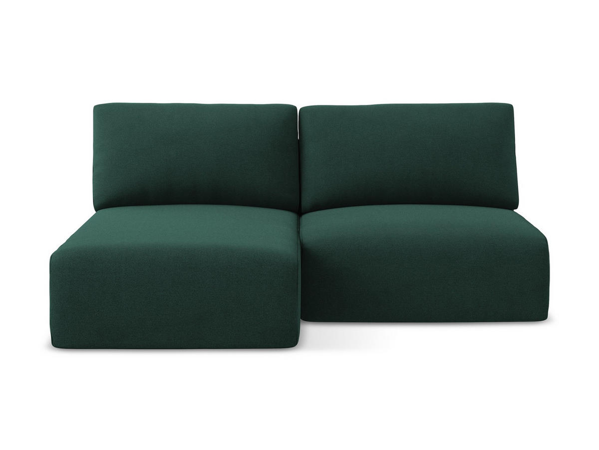 ECKSOFA mit Schlaffunktion links Strukturstoff Stoff Grün - Dunkelgrün/Schwarz, Kunststoff/Textil (149/210cm) - Makamii