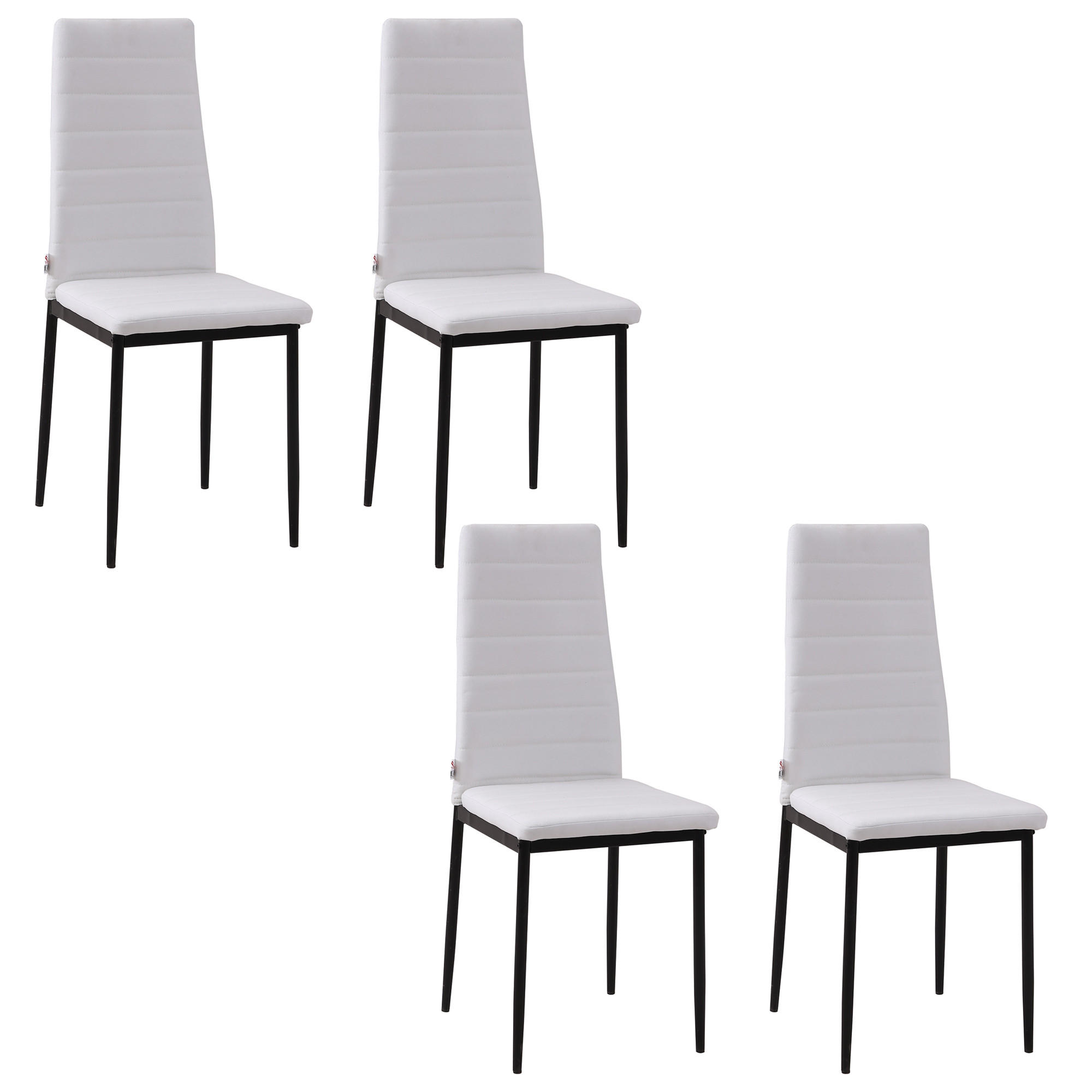 STÜHLE Weiß 4 Stück - Weiß, Metall (41/97/50cm) - GiPP