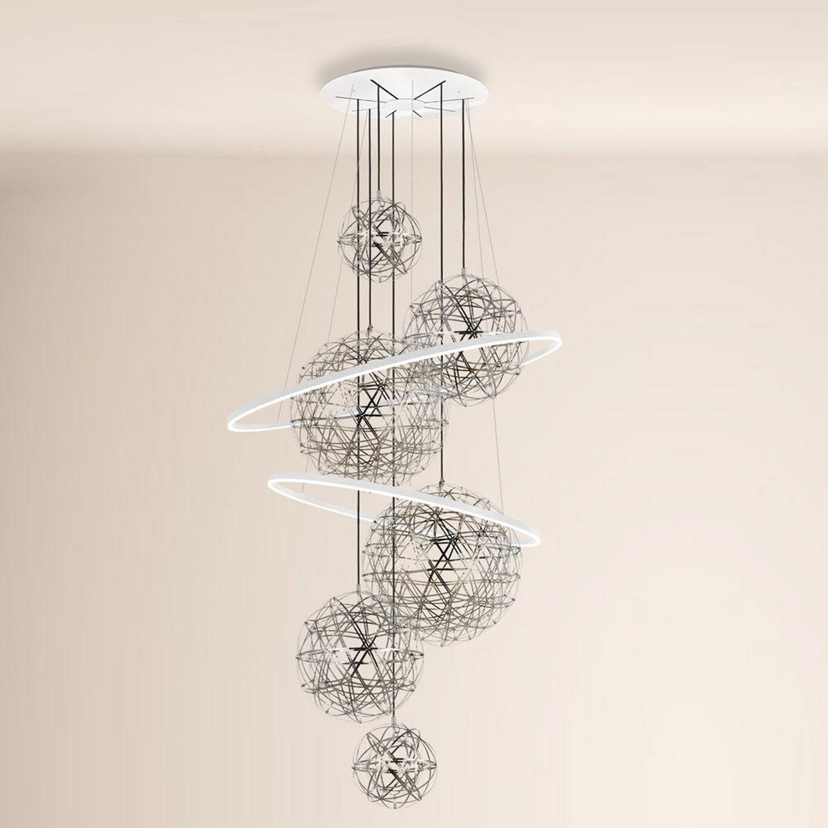 LED-GALERIELEUCHTE Fusion Weiß/Chrom - Weiß, Metall (150/150/500cm) - s.luce