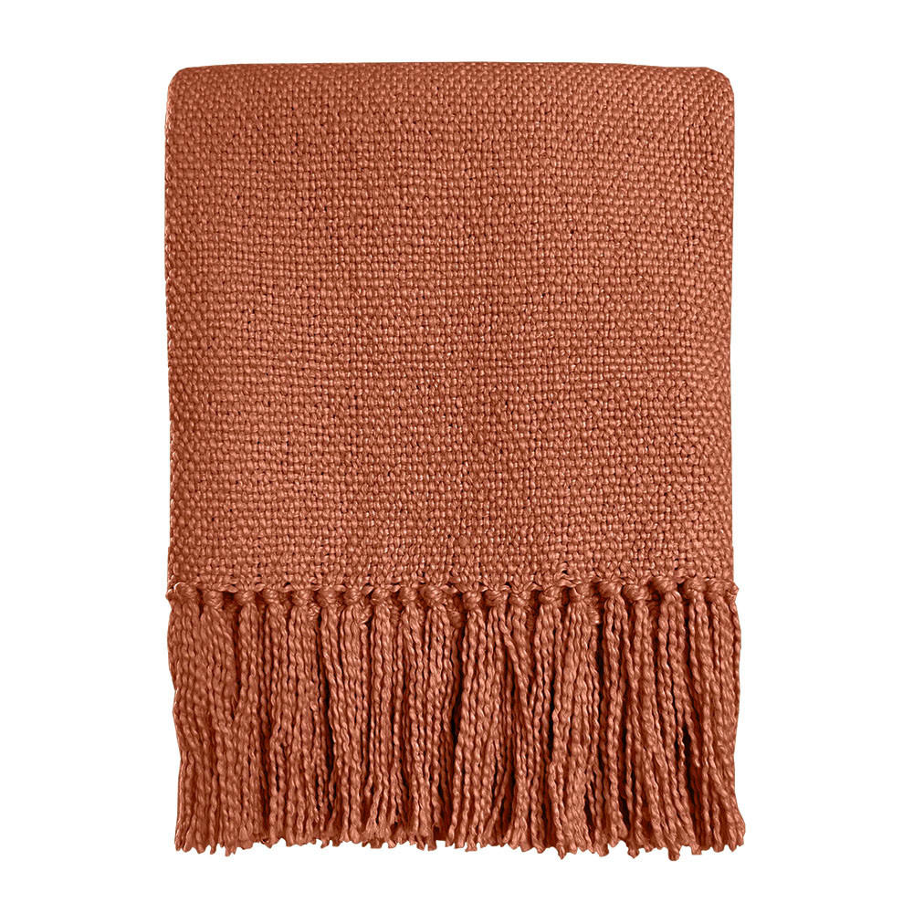 BAUMWOLLDECKE Terrakotta - Terracotta, Textil (127/152cm) - Malagoon