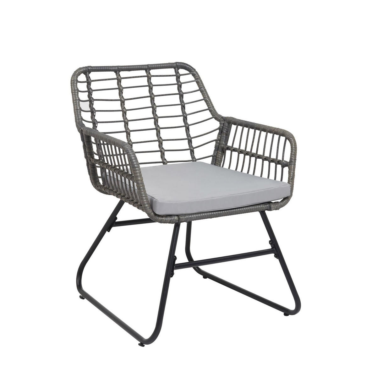 GARTENMÖBEL 4-TLG RIVIERA - Schwarz/Grau, Metall - IDIMEX