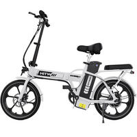 E BIKE Klapprad BK5S Leicht & Kompakt für Stadt & Bahn - 85% vormontiert mit 36Vh/10,4Ah abnehmbarer Akku - Weiß, Metall (37cm) - HITWAY
