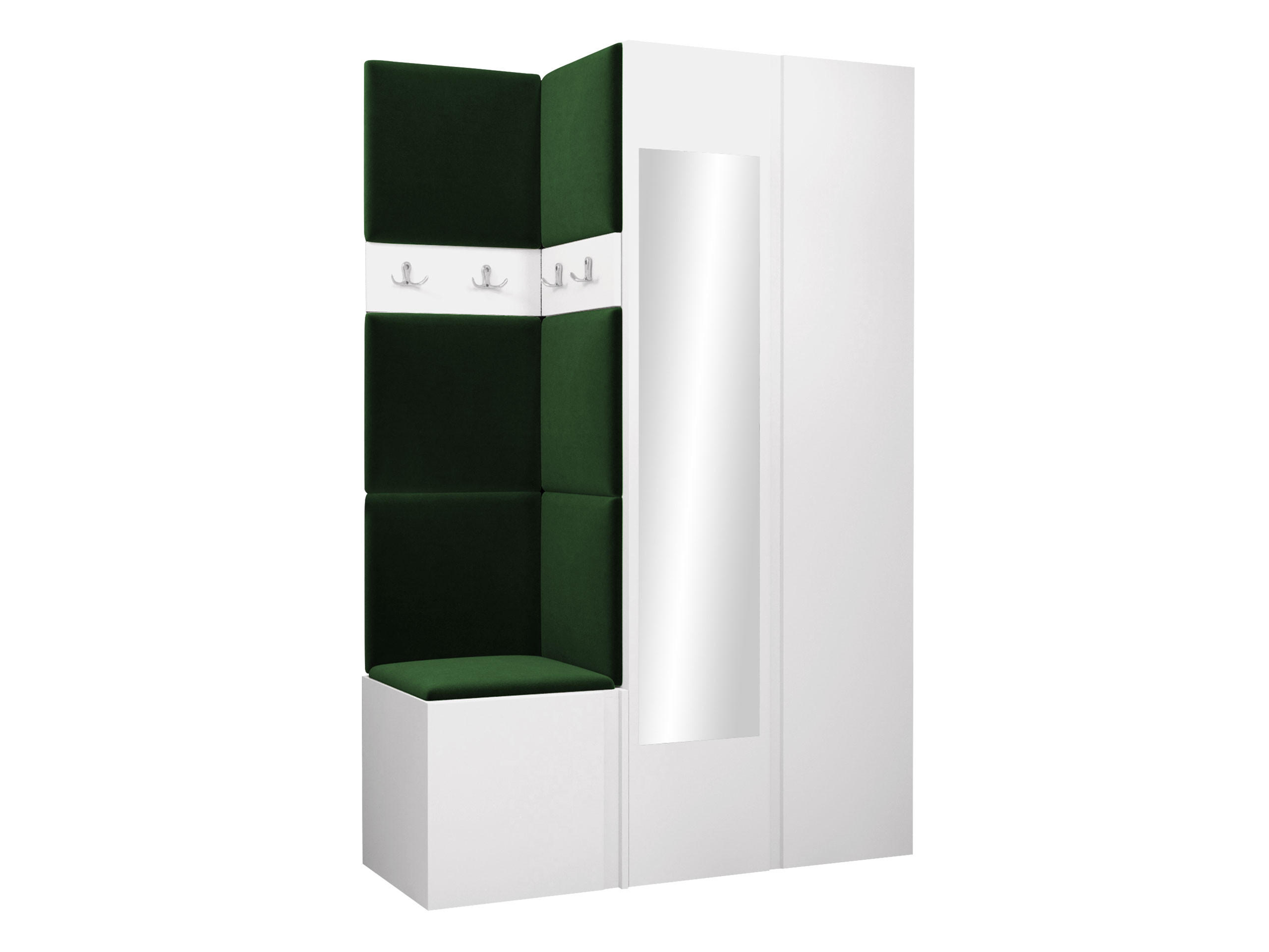 MOBILIER PENTRU HOL Orion XXVI - alb/verde, material plastic/compozit lemnos (116/186/46cm) - MIRJAN24