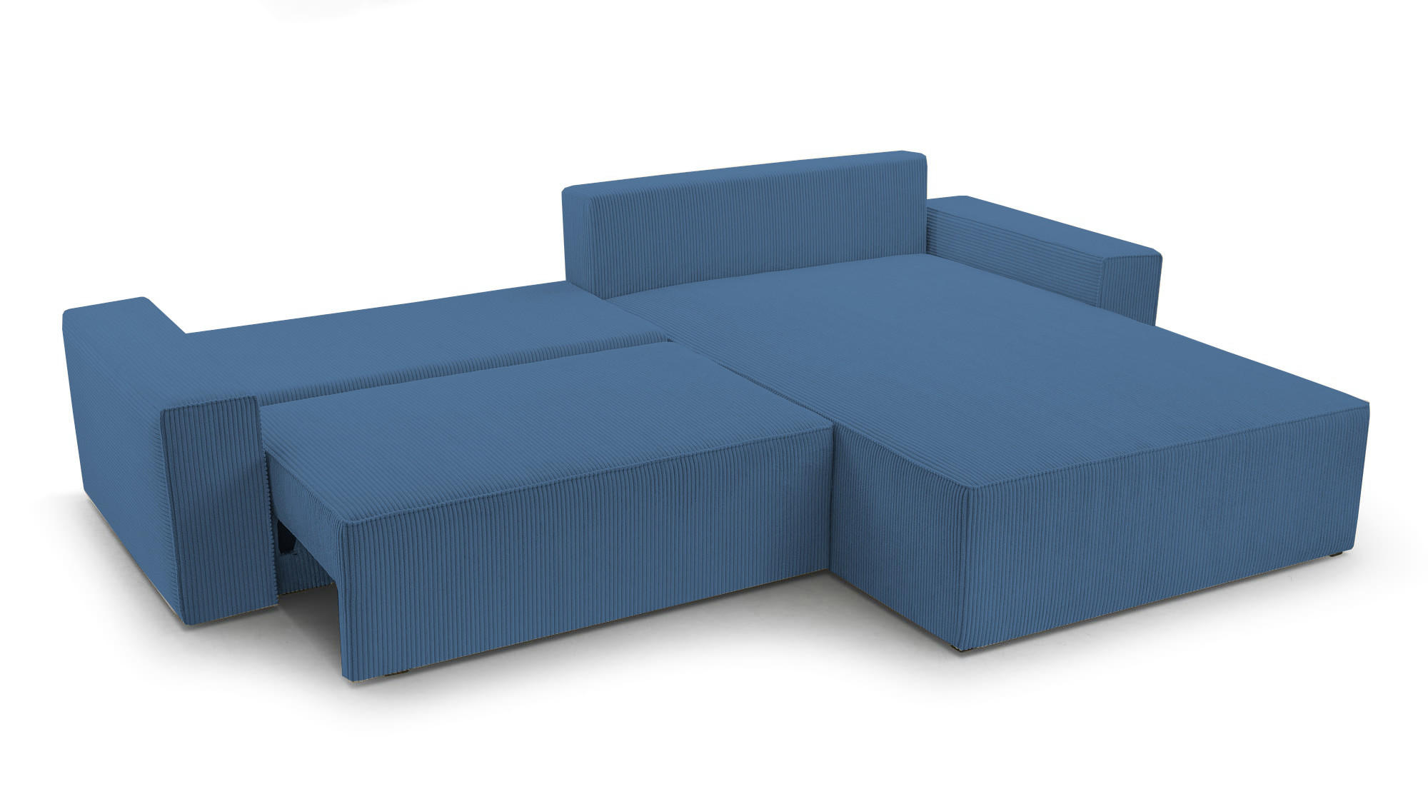 ECKSOFA - Denver L - Dunkelblau - Dunkelblau, Holz (290/200cm) - Möblo