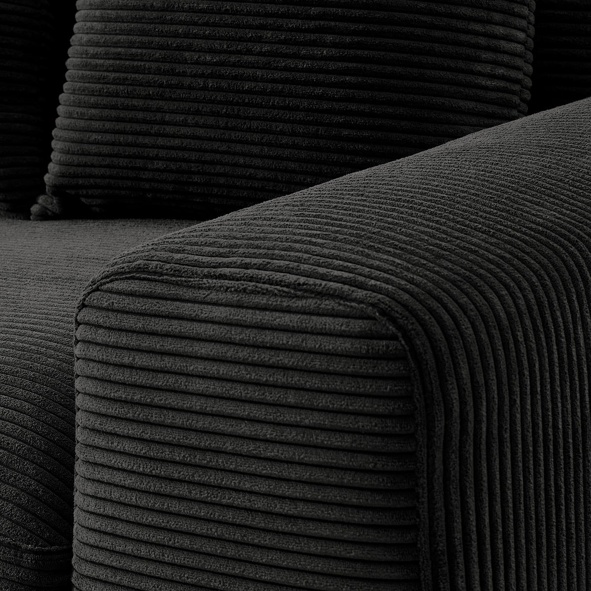 3-SITZER SOFA - Schwarz, Textil (243/92/103cm) - home24