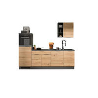 KÜCHENZEILE (ohne E-Geräte) Modus (B/H/T: ca. 260/222/60 cm) in schwarz/Artisan Eiche Nachbildung - Schwarz, Holzwerkstoff (260/222/60cm)