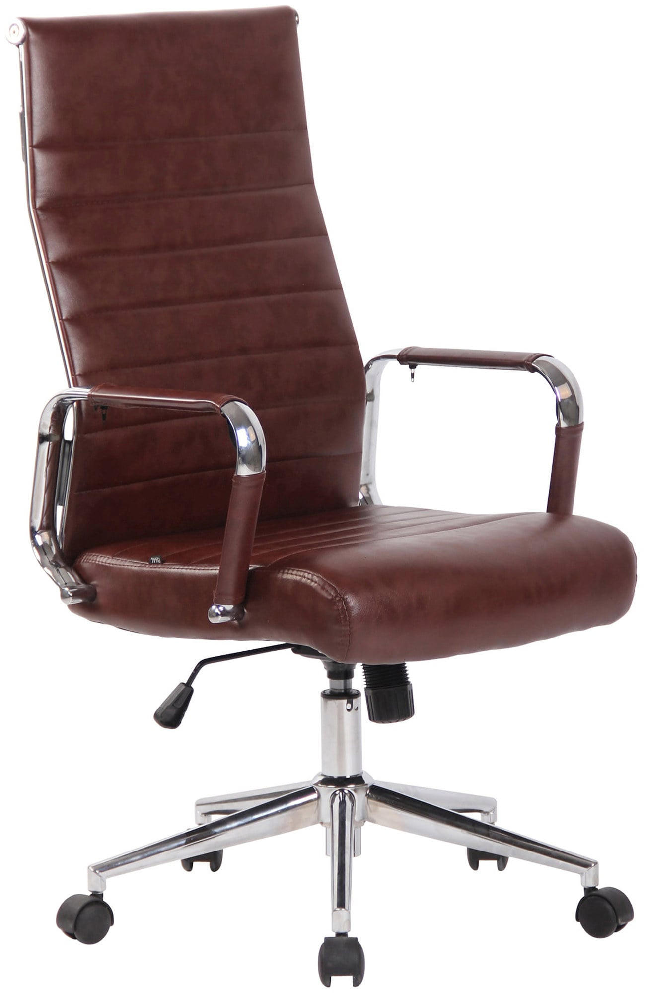 DREHSTUHL Lederlook bordeauxrot - Chromfarben/Bordeaux, Textil/Metall (58/105/66cm) - CLP