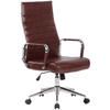 DREHSTUHL Lederlook bordeauxrot - Chromfarben/Bordeaux, Textil/Metall (58/105/66cm) - CLP