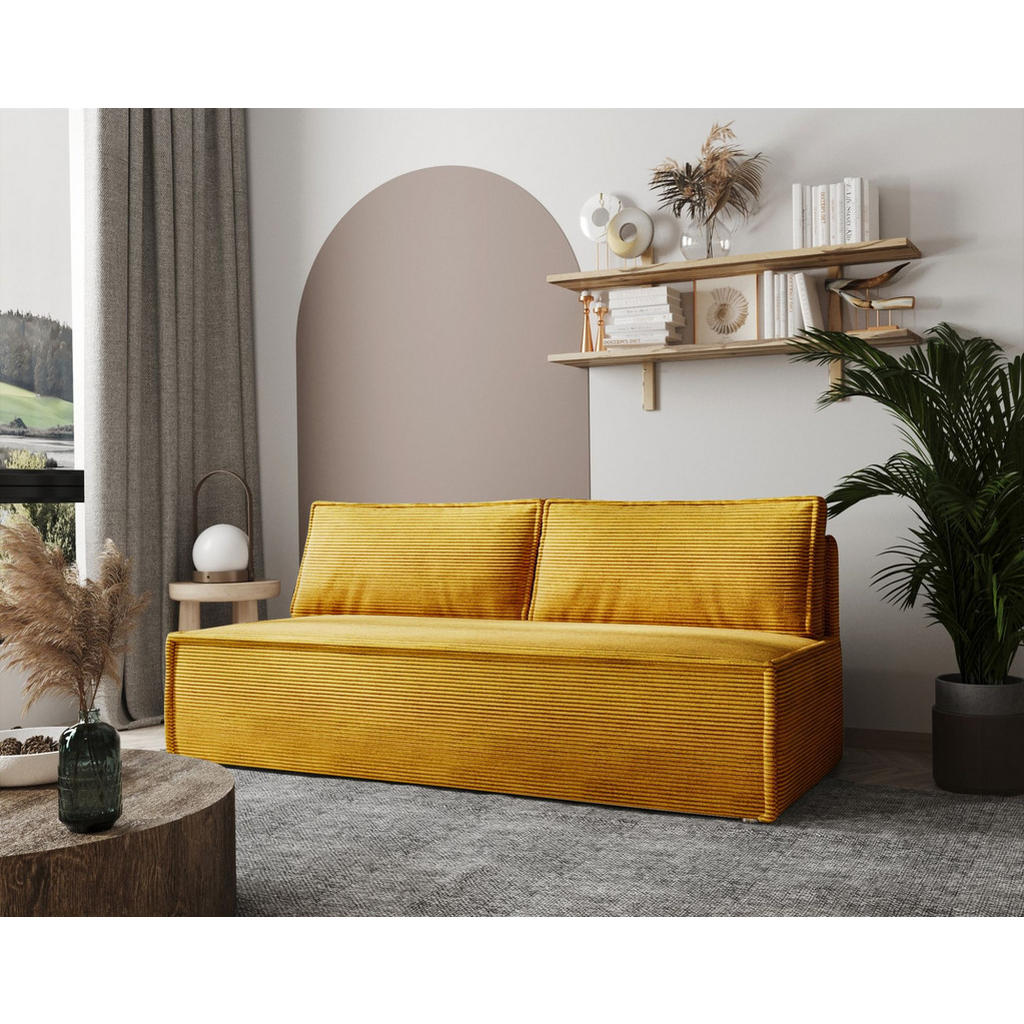 Thumbnail - Fun Möbel Schlafsofa, Currygelb, Textil, 200x89x100 cm, Wohnzimmer, Sofas & Couches, Schlafsofas