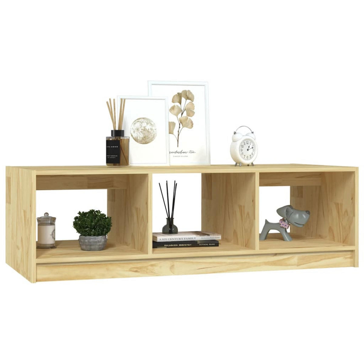 COUCHTISCH 110x50x34 cm Massivholz Kiefer - Braun, Holz (110/50/34cm) - furnicato