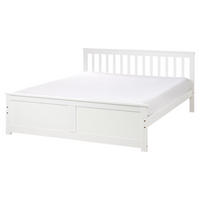 BETT mit Lattenrost 160x200 cm Weiß Olendon - Weiß, Holz (160/200cm) - Beliani
