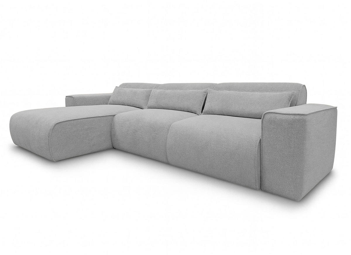 ECKSOFA L Form Ruyam Dunkelgrau 310/165/78 cm – Schlaffunktion Links - Dunkelgrau/Schwarz, Kunststoff/Textil (170/310cm) - AX Living