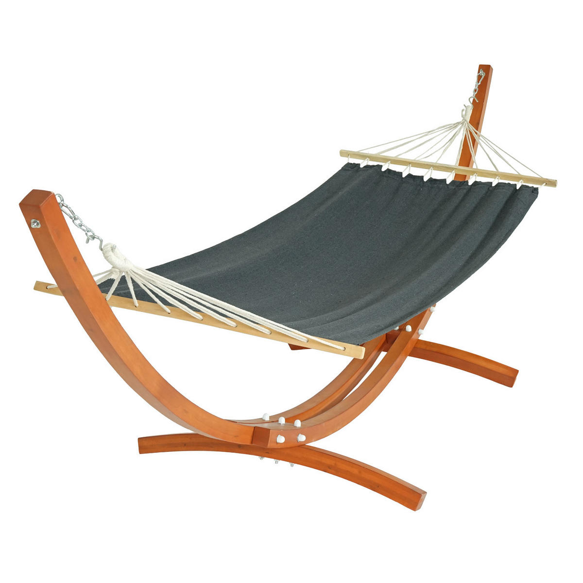 HÄNGEMATTE MIT GESTELL Braun, Grau - Braun/Grau, Holz (320/114/98cm) - MCW