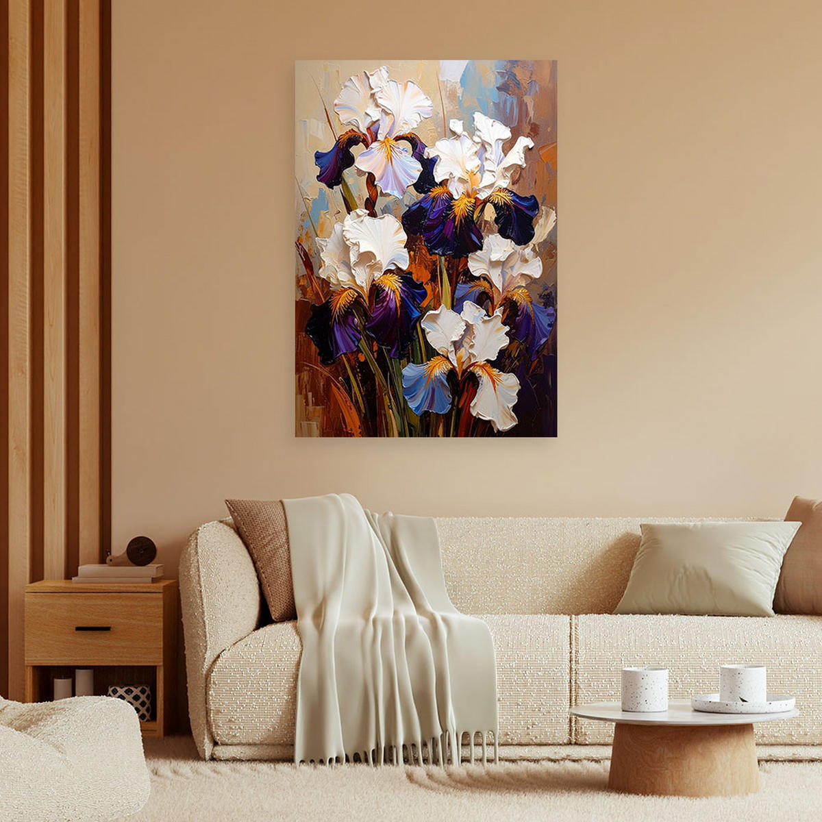 LEINWANDBILD Blumen 40x60cm - Beige, Textil (40/60cm) - Feeby