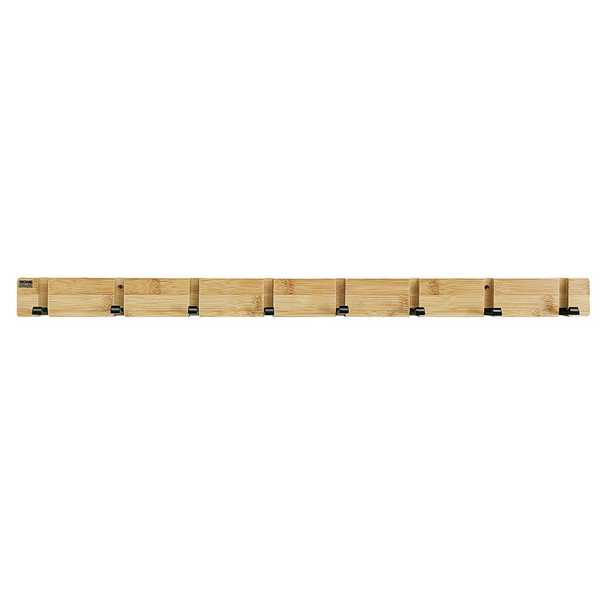 GARDEROBENLEISTE HOOK inkl. Haken und Magnete - Bambus - 8 x Haken - Naturfarben, Holz (82/5.5/2cm) - Home Deluxe