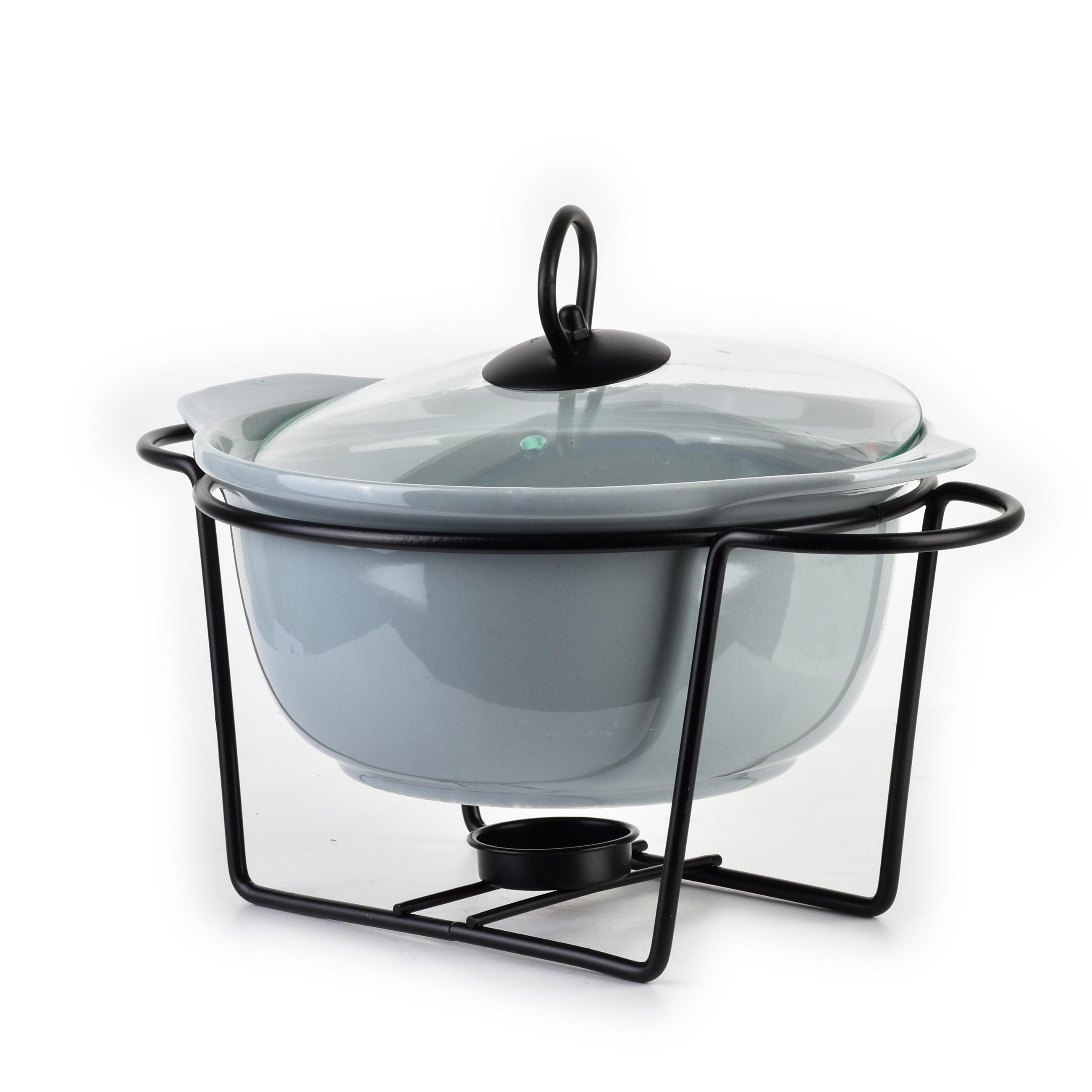 AUFLAUFFORM Modern Kitchen Grau 23/20/12 cm Keramik - Grau, Keramik (20/12/23cm) - Mondex