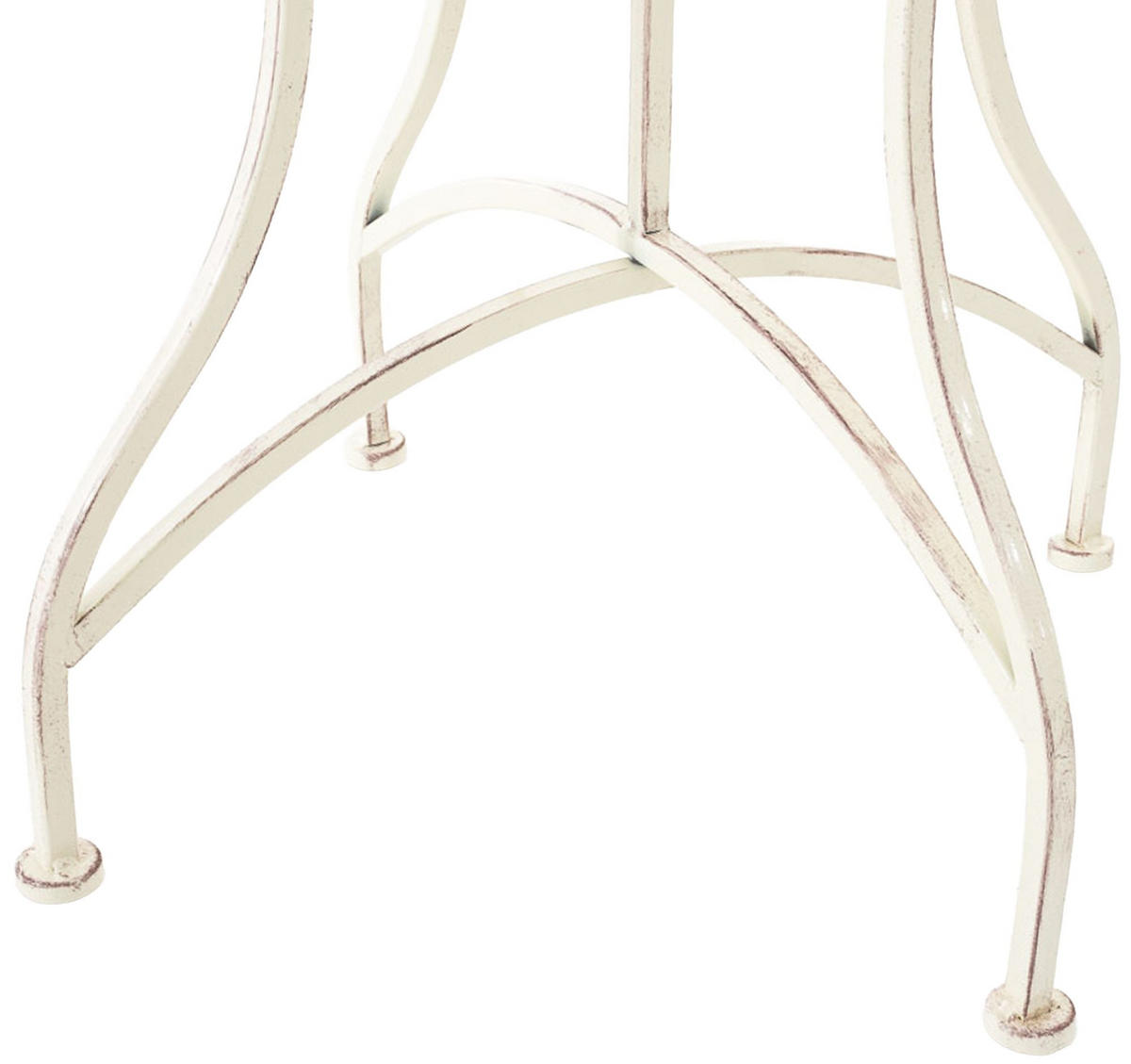 GARTENTISCH eckig 60/60/72 cm Metall Antik-Creme - Creme, Metall (60/60/72cm) - CLP