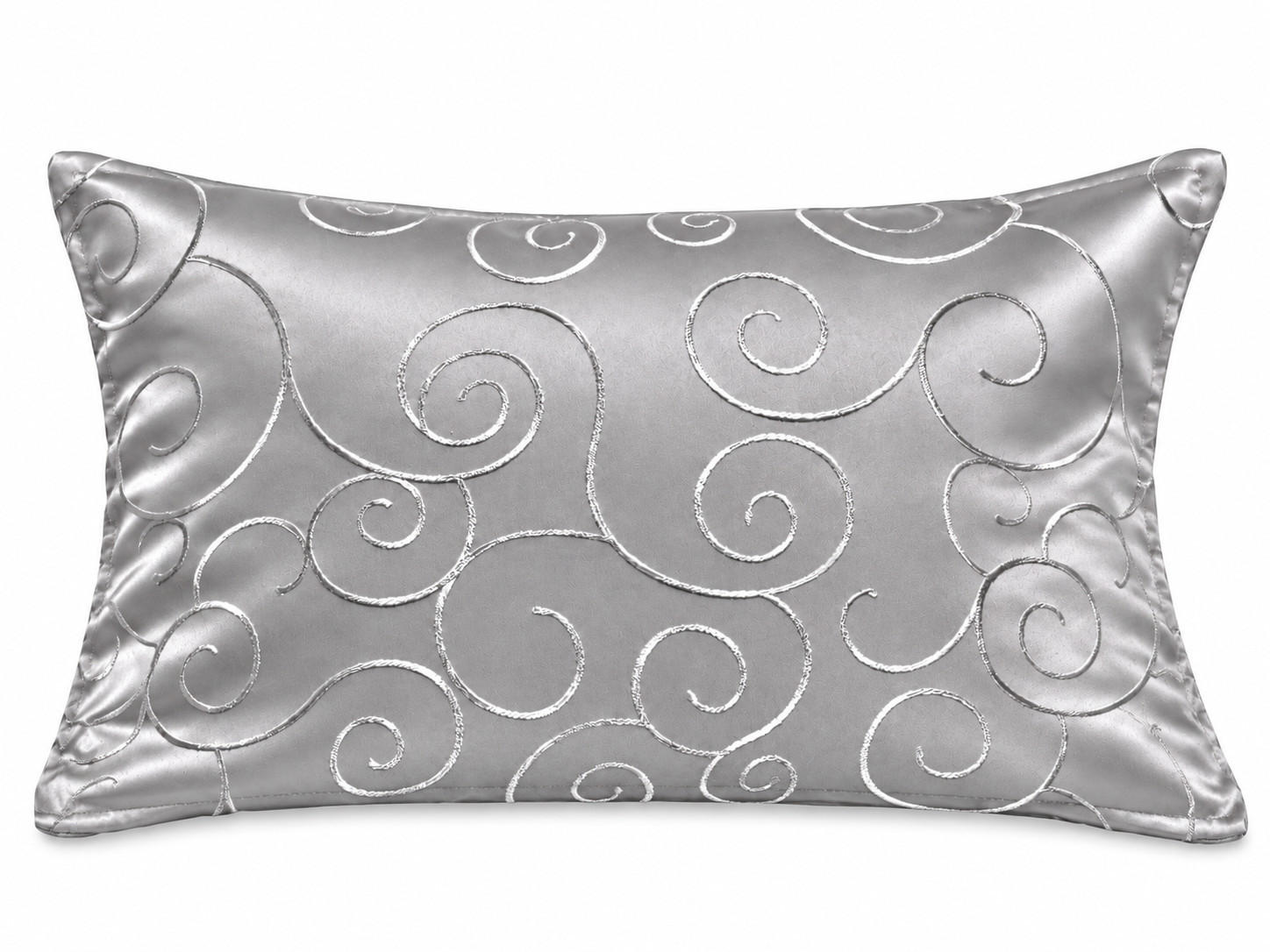 KISSENBEZUG 30x50 cm Silber Damast Circle - Silberfarben, Textil (30/50cm) - TiborTex