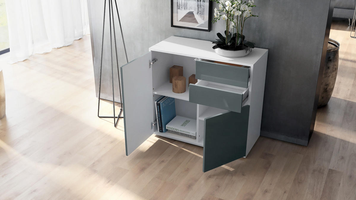 KOMMODE Ben Front in Avola-Anthrazit - Anthrazit, Holzwerkstoff (79/74/36cm) - Vladon