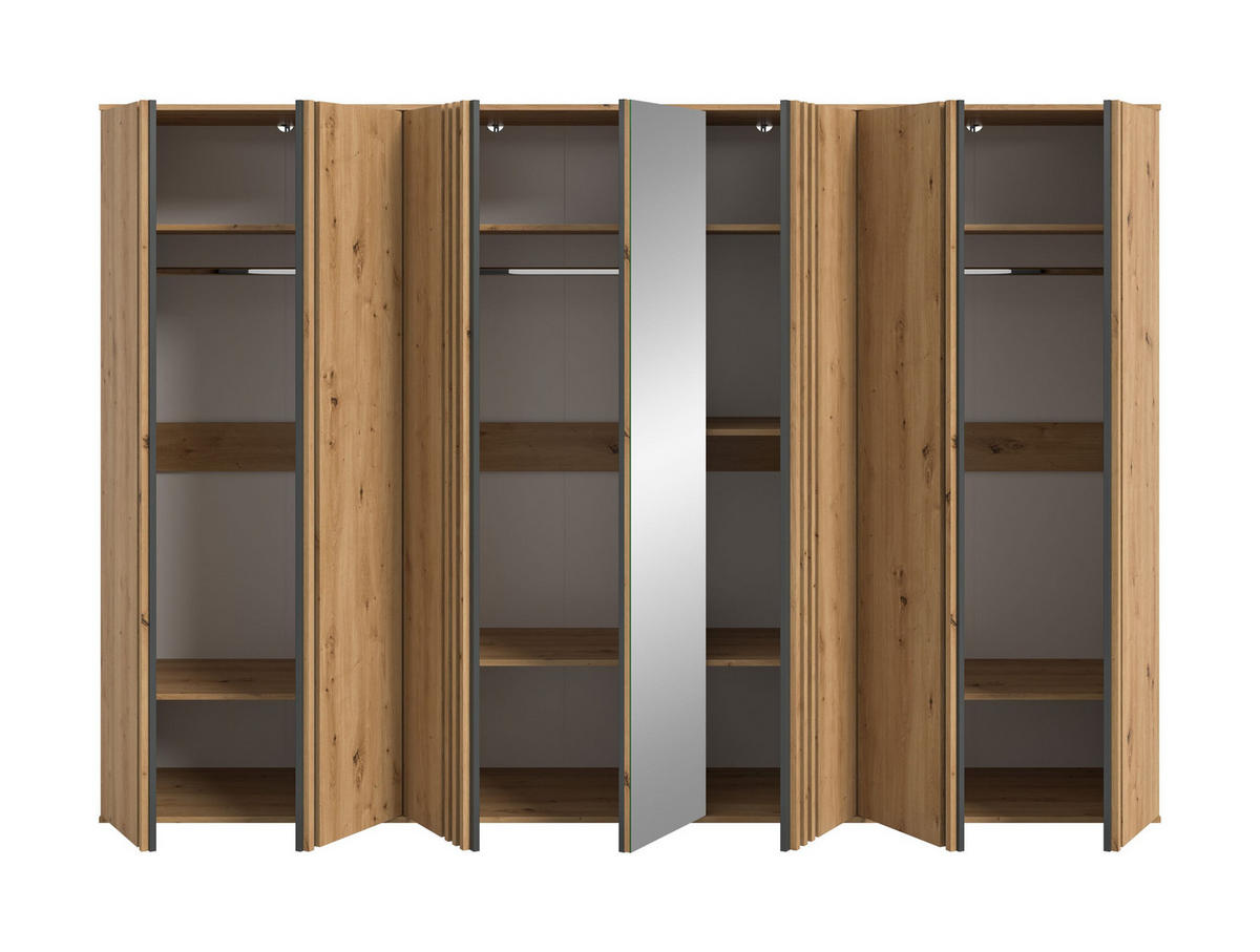 KLEIDERSCHRANKKOMBINATION Tindra (B/H/T: ca. 280/190/56 cm) in Artisan Eiche Nachbildung/Artisan Eiche Nachbildung - Eiche Artisan, Holzwerkstoff (280/190/56cm) - Homes & Jones