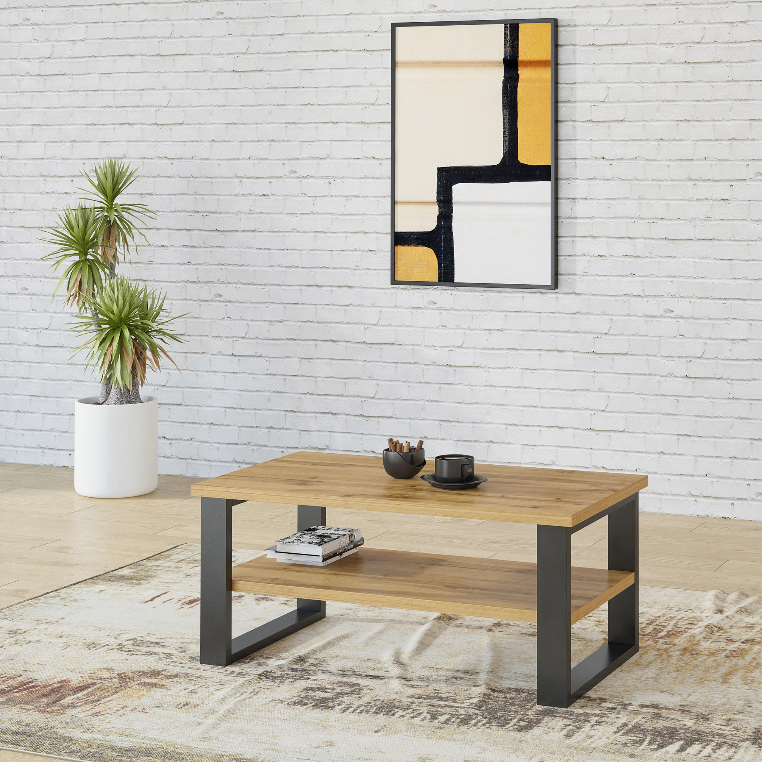 COUCHTISCH HALENZA 110/50/60 cm Eiche Wotan - Eiche Wotan, Holzwerkstoff (60/110/50cm) - MASSENO