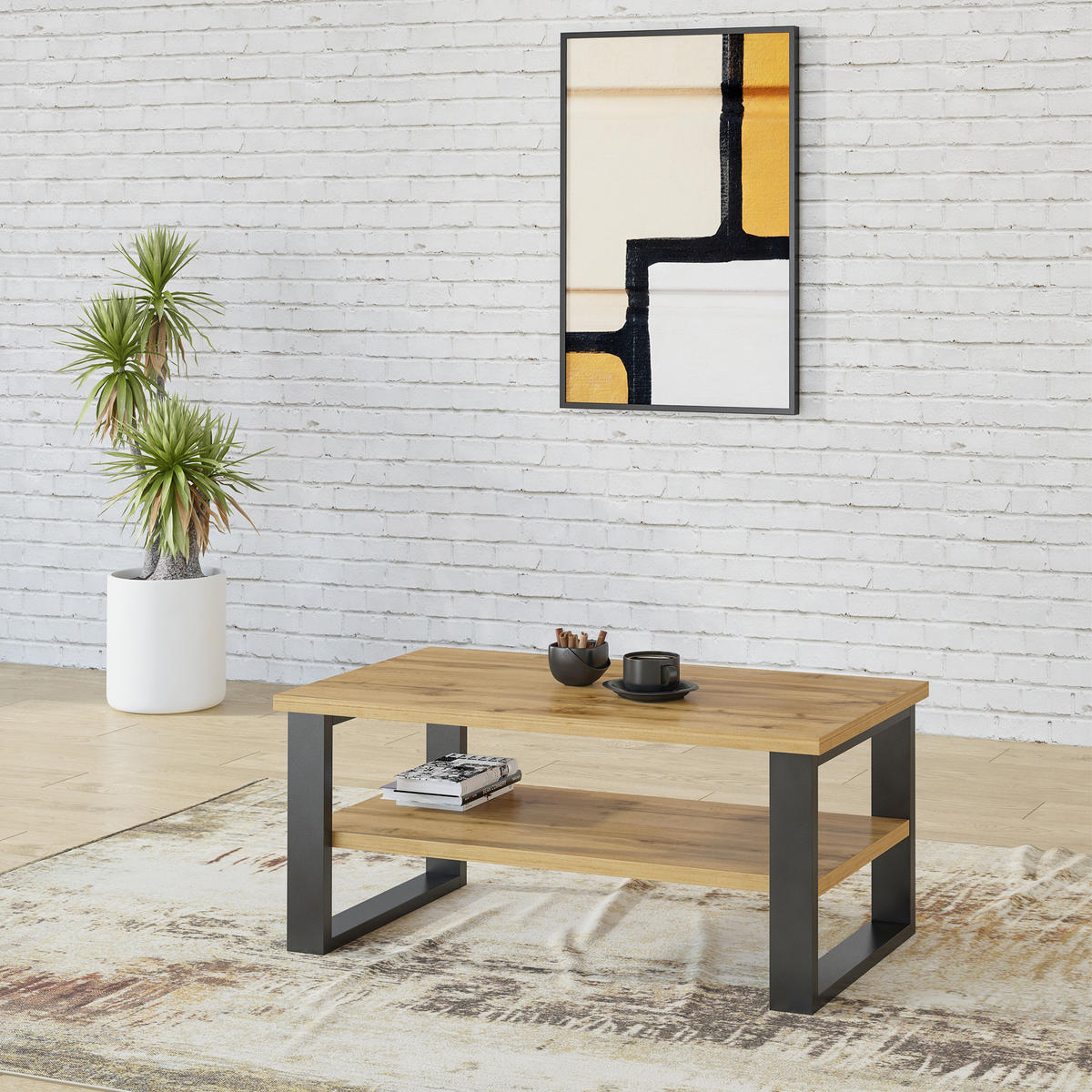 COUCHTISCH HALENZA 110/50/60 cm Eiche Wotan - Eiche Wotan, Holzwerkstoff (60/110/50cm) - MASSENO