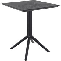 GARTENTISCH eckig 60/60/74 cm Kunststoff schwarz - Schwarz, Kunststoff (60/60/74cm) - CLP