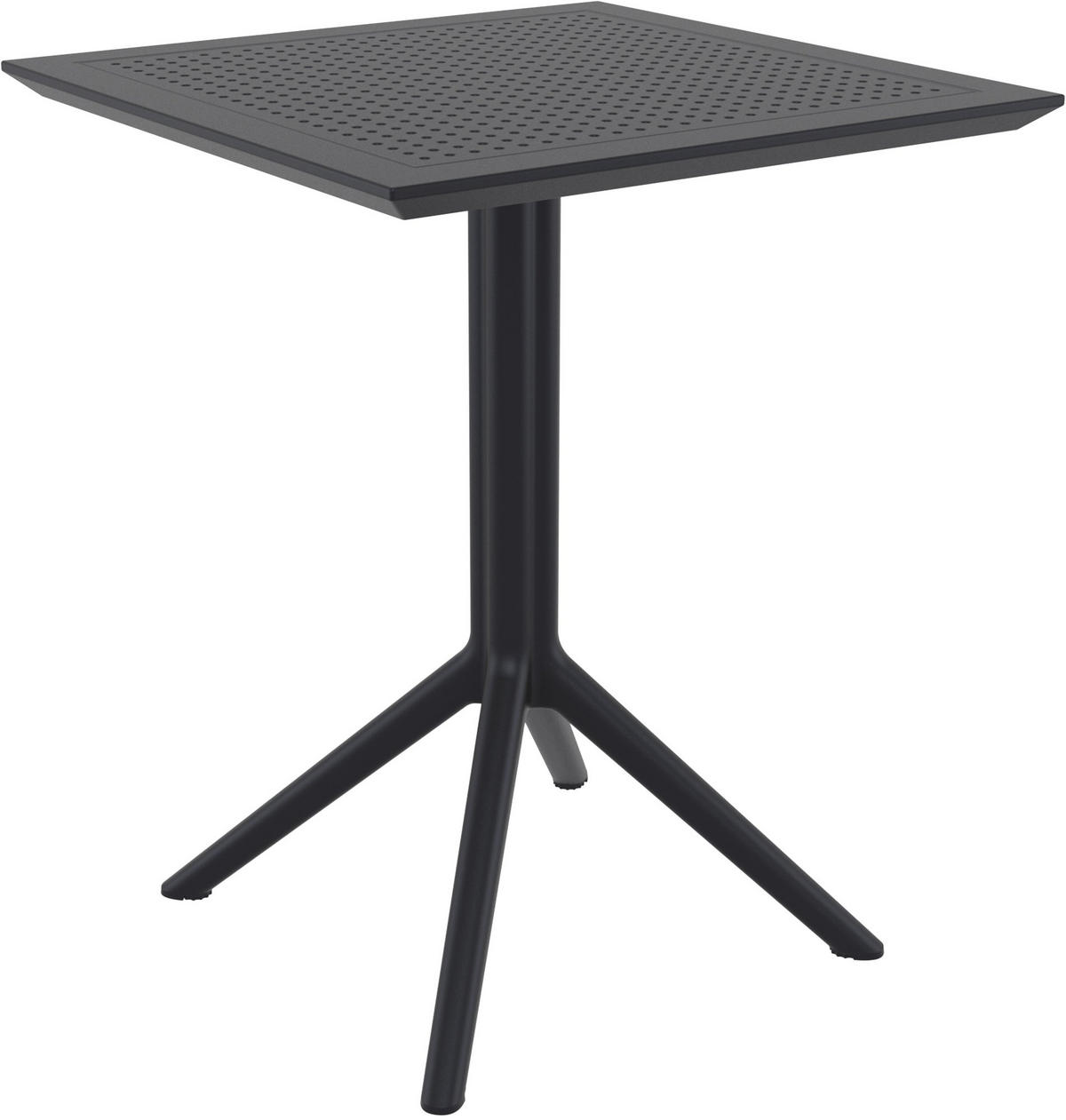 GARTENTISCH eckig 60/60/74 cm Kunststoff schwarz - Schwarz, Kunststoff (60/60/74cm) - CLP