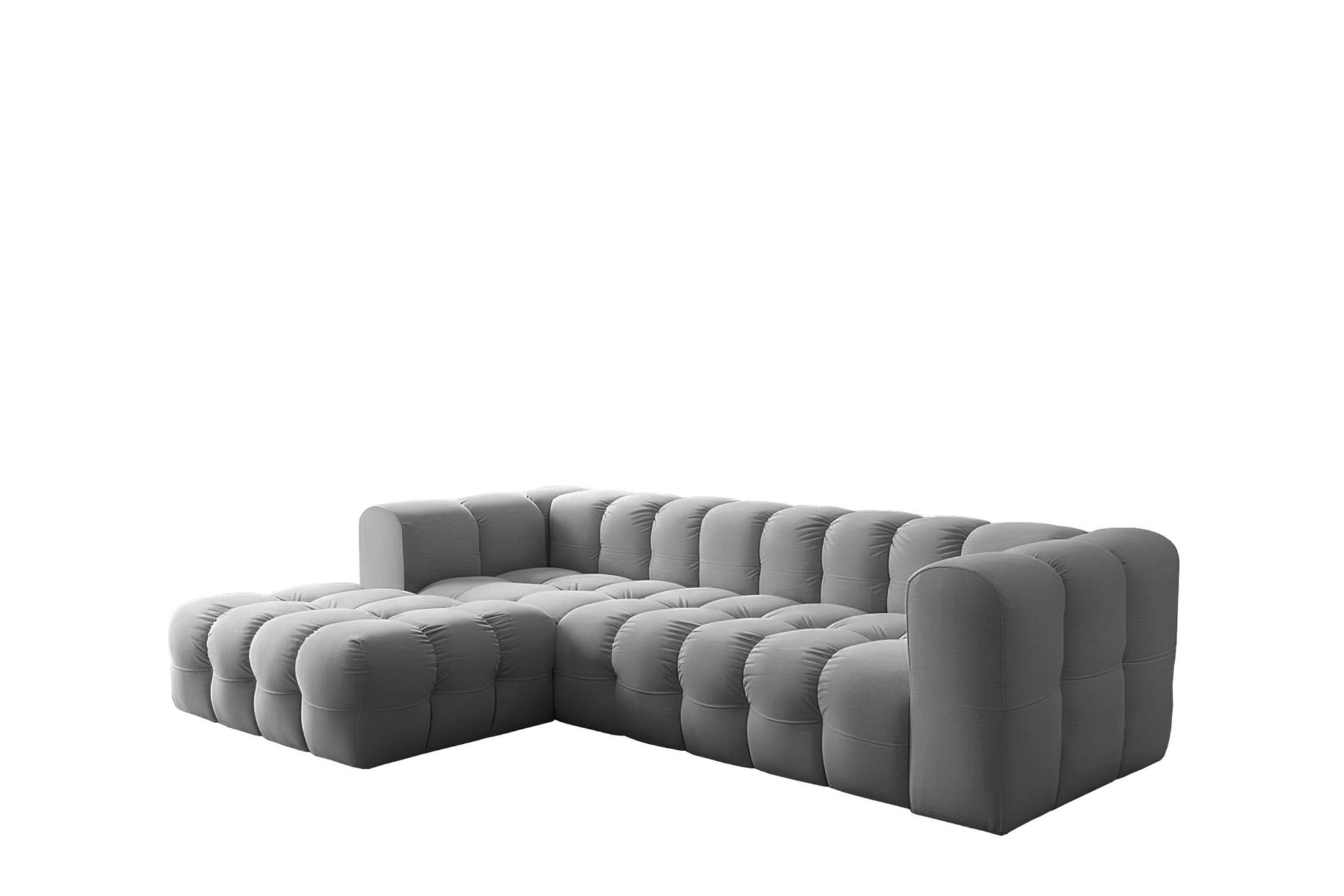 ECKSOFA Solvie In Tiffani - Grau, Holzwerkstoff/Textil (193/290cm) - Fun Möbel