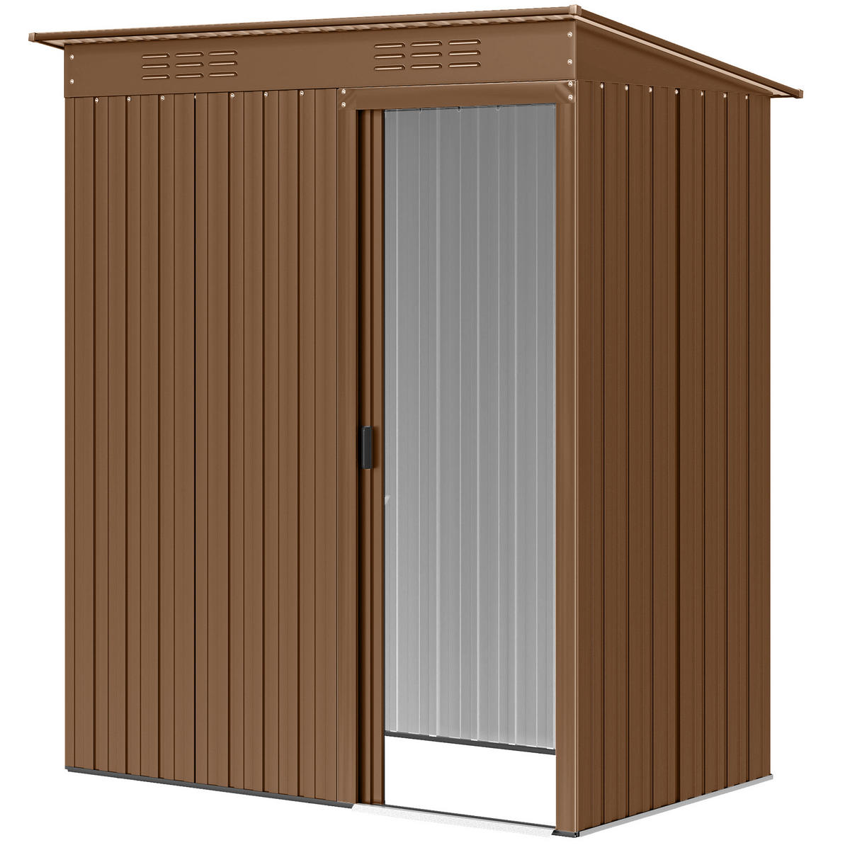 GARTENHAUS mit Belüftung und Schiebetür 159 x 106 x 181 cm ,braun - Braun, Metall (106/181/159cm) - Vallsero