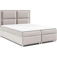 BOXBETT mit Bettkasten Trinity K-11 Bonellfederkern inkl. Topper - Creme, Holz/Holzwerkstoff (180/200cm) - Best For Home