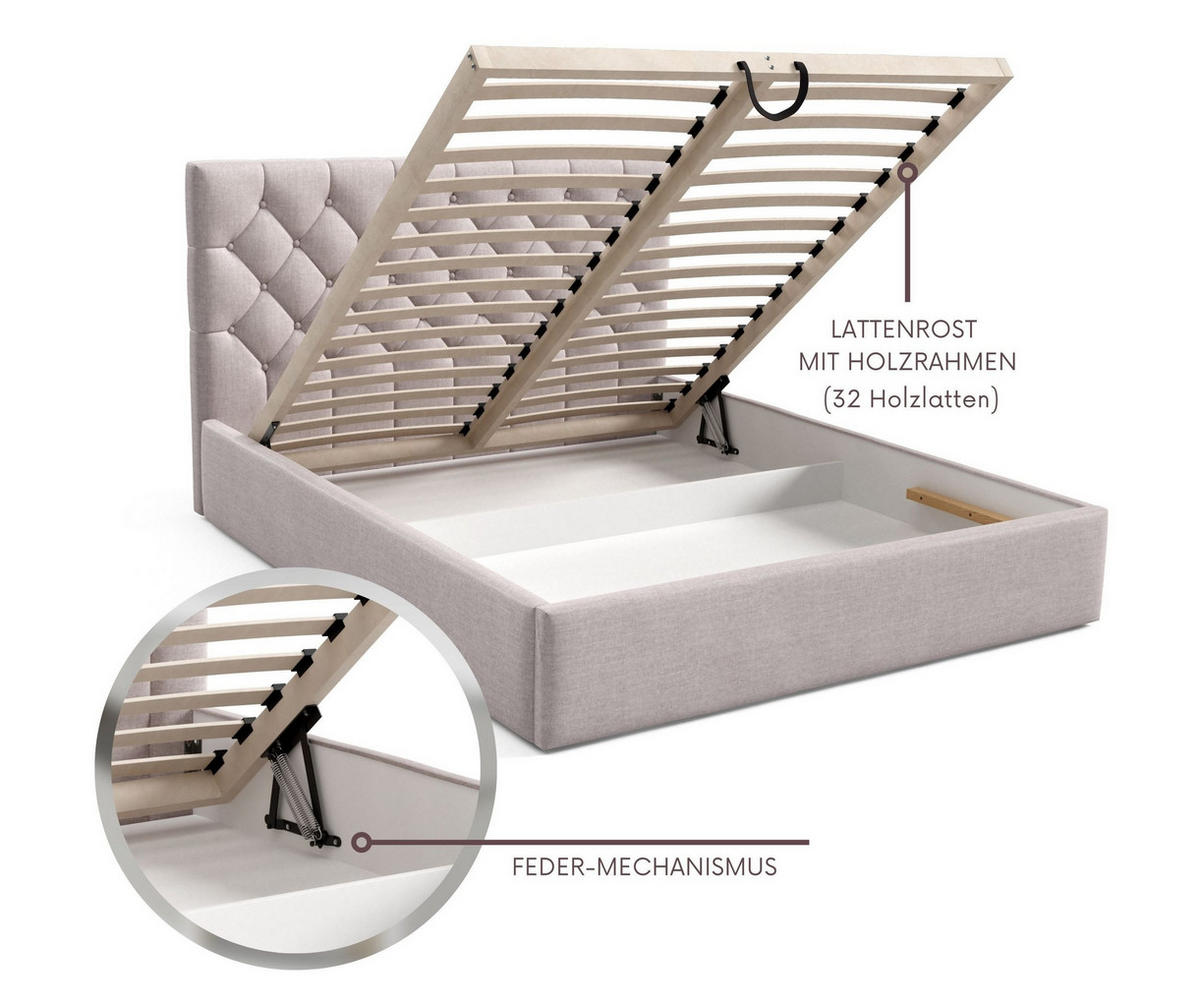 POLSTERBETT BEZA IV - Dunkelgrün - Dunkelgrün, Holz/Textil (180/200cm) - AN-Moebel 4u