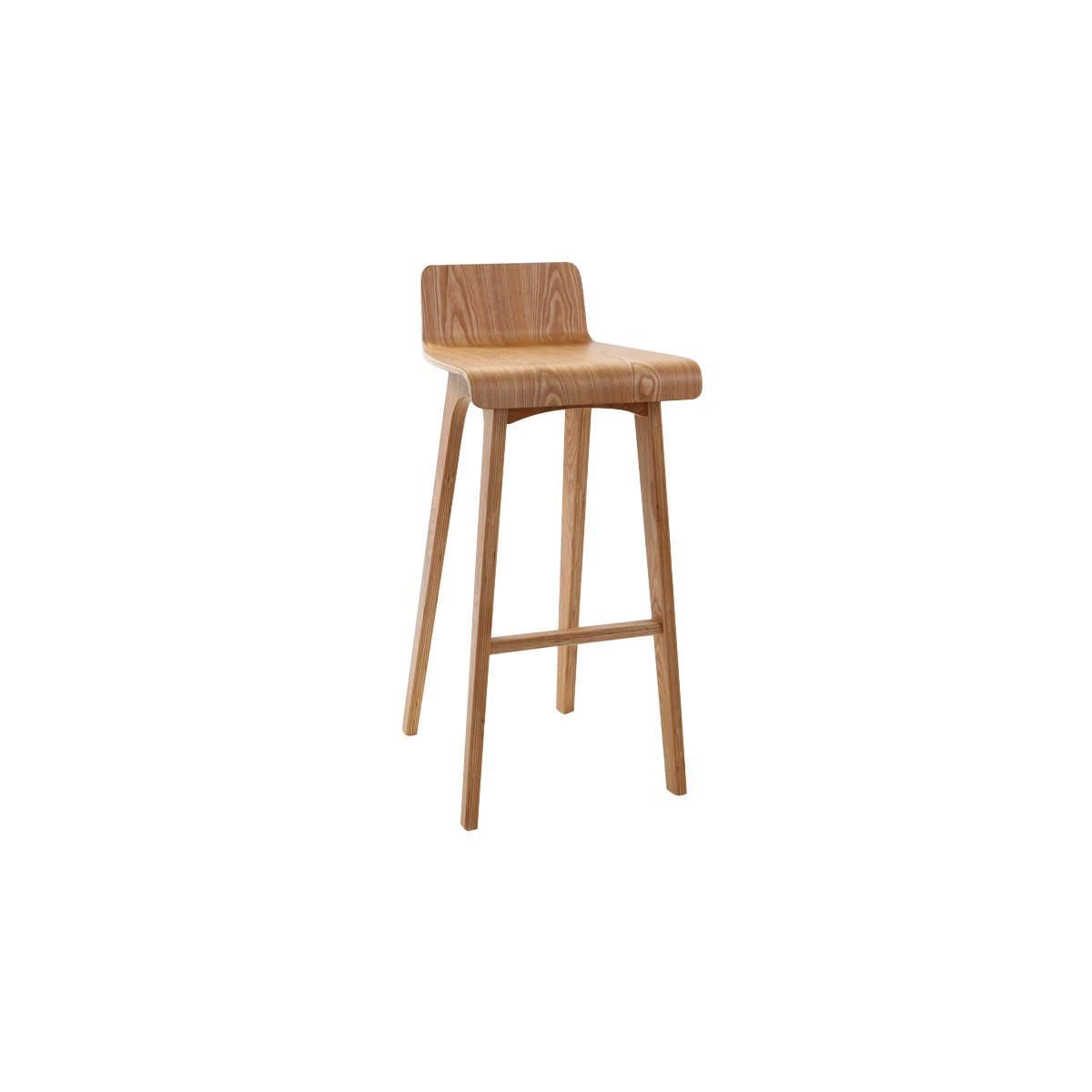 BARHOCKER Holz Naturell Skandinavisch BALTIK - Naturfarben, Holz (43.7/87/39.7cm) - Miliboo