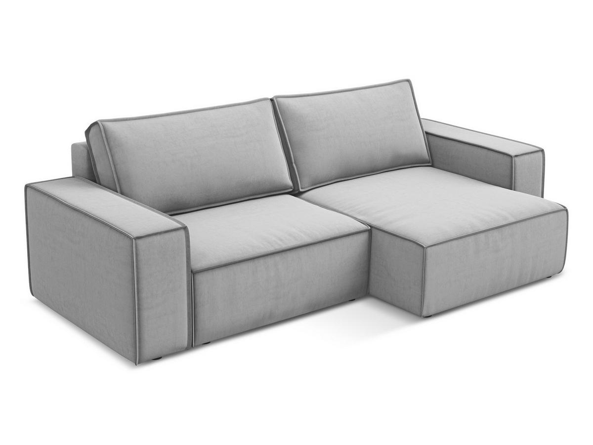 ECKSOFA mit Schlaffunktion Samt Stoff Grau - Dunkelgrau/Schwarz, Holz/Textil (162/236cm) - Makamii