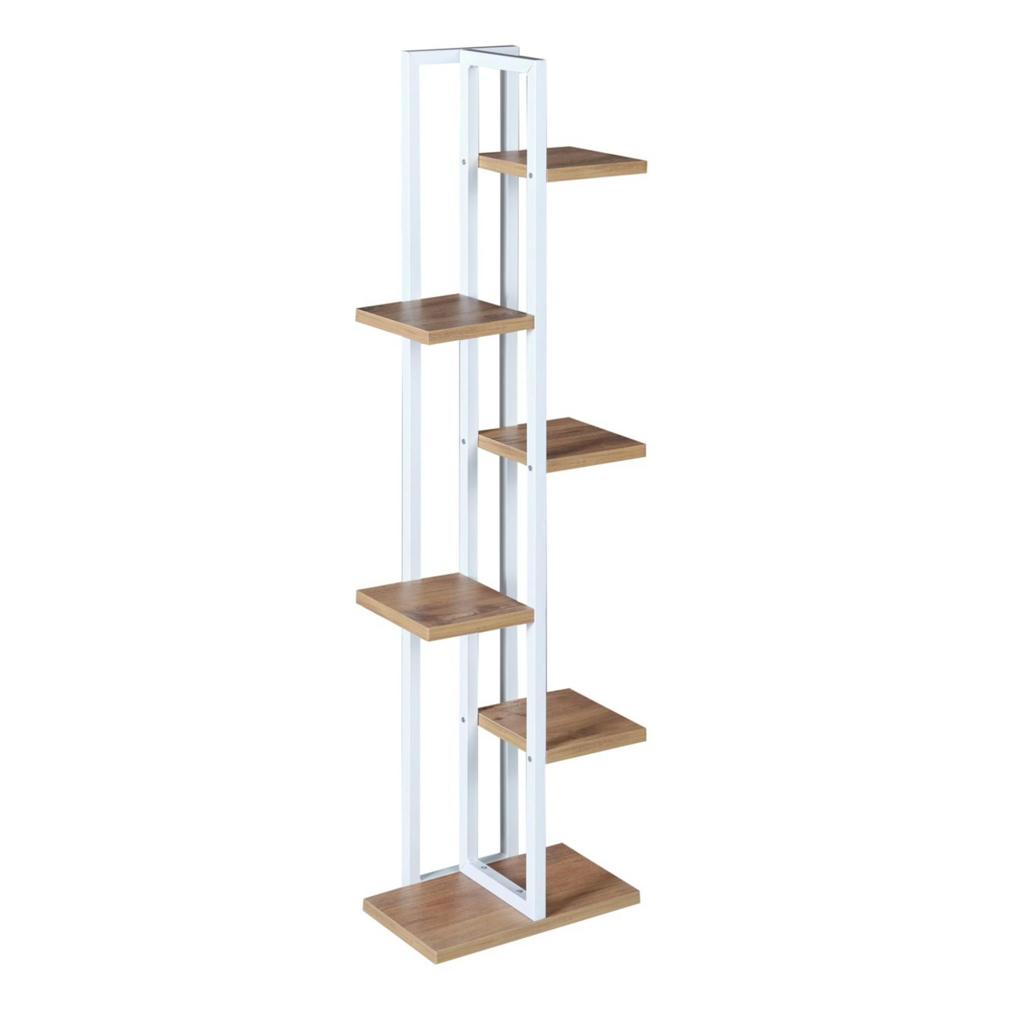 PFLANZENREGAL Tohmajärvi - Walnussfarben/Weiß, Holzwerkstoff/Metall (34/120/21cm) - [en.casa]
