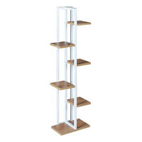 PFLANZENREGAL Tohmajärvi - Walnussfarben/Weiß, Holzwerkstoff/Metall (34/120/21cm) - [en.casa]