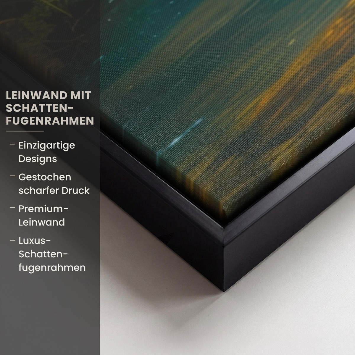 LEINWAND Bilder mit Rahmen - Wasserfall - Dschungel - Sonne - Grün - Natur - 90x90 - Grün, Textil (90/90cm) - MuchoWow